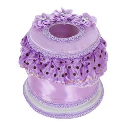 Elegant Round Tissue Box Paper Holder Tissue Holders,Purple