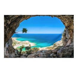 Beach Landscape Tapestry Nature Cave Wall Tapestry Bedroom Hotel Restaurant Decorative Backdrop, 51x70 inch