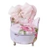 Pink Floral Jewelry Storage Box Organizer Bowknot Princess Love Arm Chair Furniture Shape Mini Jewelry Holder