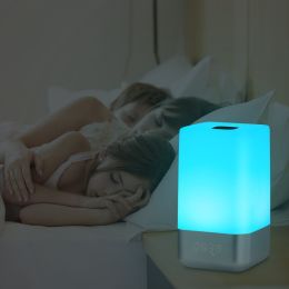 The new intelligent LED lamp alarm clock wake time touch wake light colorful bedroom Nightlight gift wholesale