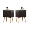 Bedroom Furniture Modern Nightstand With 2 Storage Drawers - 2 Pcs Sets