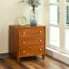 Medieval 3 Drawer Brown Bedroom Nightstand, End Table, Storage Cabinet