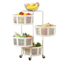 Household Storage Shelf Organizer Rotatable Bathroom 3-layer Multi-layer Bedroom 3-5 Layers Movable Kitchen Organizers