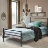 Voilamart Metal Bed Frame Heavy Duty Steel Bedroom Foundation Headboard Twin Size Black