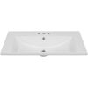 30" Single Bathroom Vanity Top with White Basin, 3-Faucet Holes, Ceramic, White