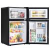 Two-Door Mini Refrigerator 3.2Cu.Ft, Freestanding Mini Fridge with Freezer for Bedroom Office or Dorm, Reversible Door, 7-Level Thermostat Control, Bl