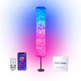 LED Floor lamp tuya smart control 32 colors and Dimming RGB light strip RGB modern lamp with fabric shade for livingroom bedroom party atmosphere ligh