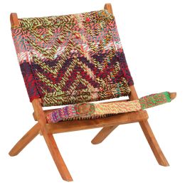 Folding Chindi Chair Multicolors Fabric