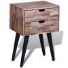 Side Cabinet with 2 Drawers Reclaimed Teak Wood