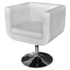 Armchair with Chrome Base White Faux Leather