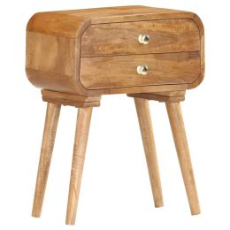 Bedside Cabinet 16.9"x11.8"x22.8" Solid Mango Wood