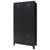 Wardrobe Metal Industrial Style 35.4"x15.7"x70.9" Black