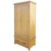 Wardrobe with 1 Drawer Solid Oak Wood 35.4"x20.5"x72"