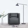 Cube Armchair Gray Faux Leather