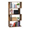 Bookcase and Bookshelf 4 Tier Display Shelf, S-Shaped Z-Shelf Bookshelves, Freestanding Multifunctional Decorative Storage Shelving for Home Office, V