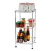 3-Tier Steel Wire Shelving Tower