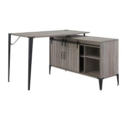 Zakwani Writing Desk, Gray Oak & Black Finish RT