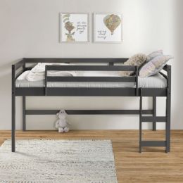 Lara Twin Loft Bed, Gray Finish