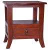 Bedside Cabinet Classical Brown Solid Mahogany Wood