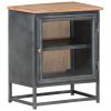 Bedside Cabinet Gray 15.7"x11.8"x19.7" Solid Acacia Wood