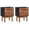 Nightstands 2 pcs 15.7"x11.8"x20.9" Solid Acacia Wood and MDF