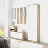 Hallway Furniture Set White and Sonoma Oak Chipboard