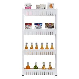 4 Tier Gap Storage Slim Slide Out Pantry Storage Rack for Narrow Spaces RT