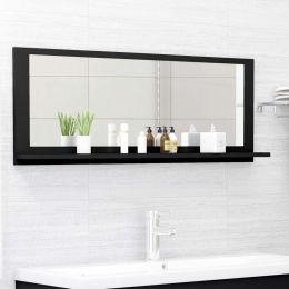 Bathroom Mirror Black 39.4"x4.1"x14.6" Chipboard