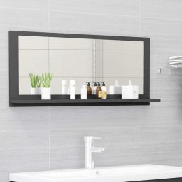 Bathroom Mirror Gray 35.4"x4.1"x14.6" Chipboard