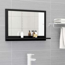 Bathroom Mirror Black 23.6"x4.1"x14.6" Chipboard