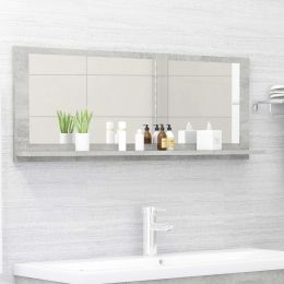 Bathroom Mirror Concrete Gray 39.4"x4.1"x14.6" Chipboard