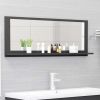 Bathroom Mirror Gray 39.4"x4.1"x14.6" Chipboard