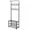 Free shipping Clothes Rack with Shoe Storage 68x32x182.5 cm