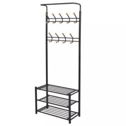 Free shipping Clothes Rack with Shoe Storage 68x32x182.5 cm