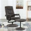 Recliner Chair with Footrest Dark Gray Fabric