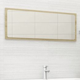 Bathroom Mirror Sonoma Oak 39.4"x0.6"x14.6" Chipboard