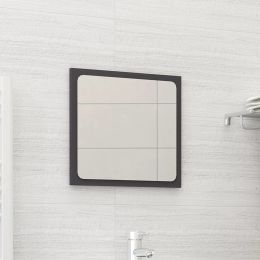 Bathroom Mirror Gray 15.7"x0.6"x14.6" Chipboard