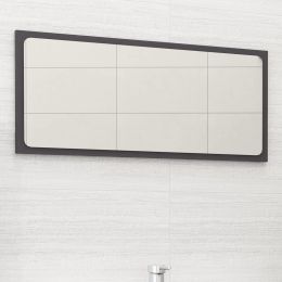 Bathroom Mirror Gray 31.5"x0.6"x14.6" Chipboard