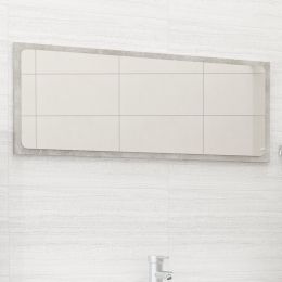 Bathroom Mirror Concrete Gray 35.4"x0.6"x14.6" Chipboard