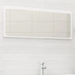 Bathroom Mirror White 39.4"x0.6"x14.6" Chipboard