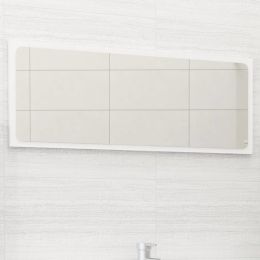 Bathroom Mirror White 35.4"x0.6"x14.6" Chipboard