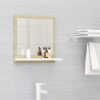 Bathroom Mirror White and Sonoma Oak 15.7"x4.1"x14.6" Chipboard