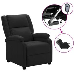 Electric TV Armchair Black Faux Leather