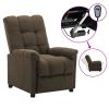 Electric Recliner Brown Fabric