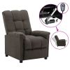 Electric Recliner Taupe Fabric