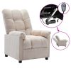 Electric Recliner Cream Fabric