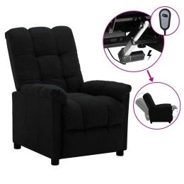 Electric Recliner Black Fabric