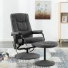 Massage Recliner with Footrest Dark Gray Fabric