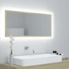 LED Bathroom Mirror Sonoma Oak 39.4"x3.3"x14.6" Chipboard