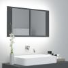 LED Bathroom Mirror Cabinet Gray 31.5"x4.7"x17.7"